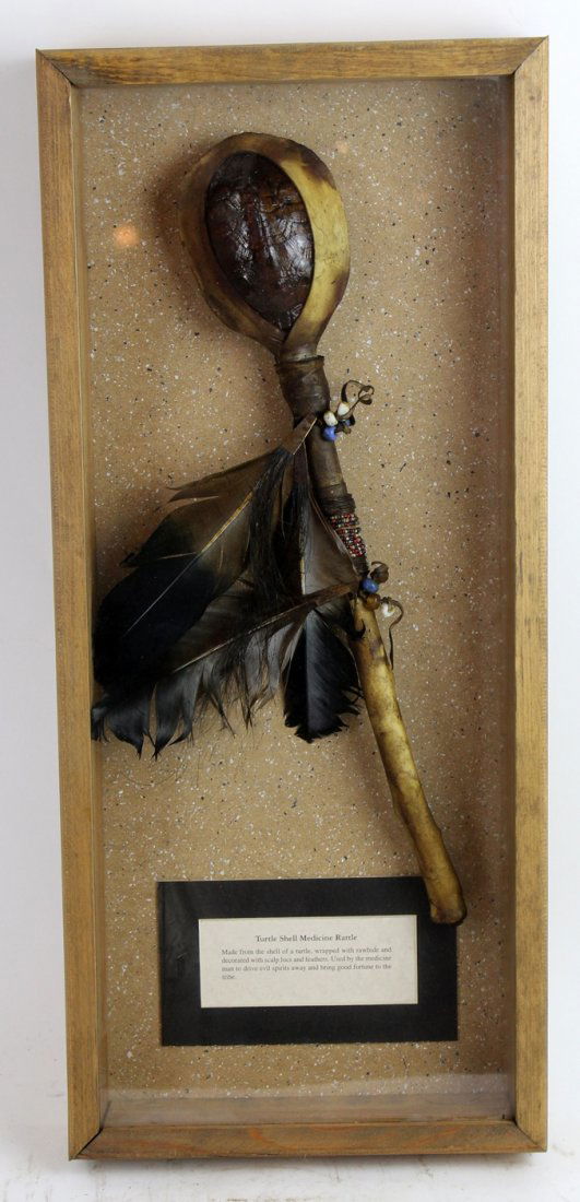 Tribal turtle shell medicine rattle (1 of 4)