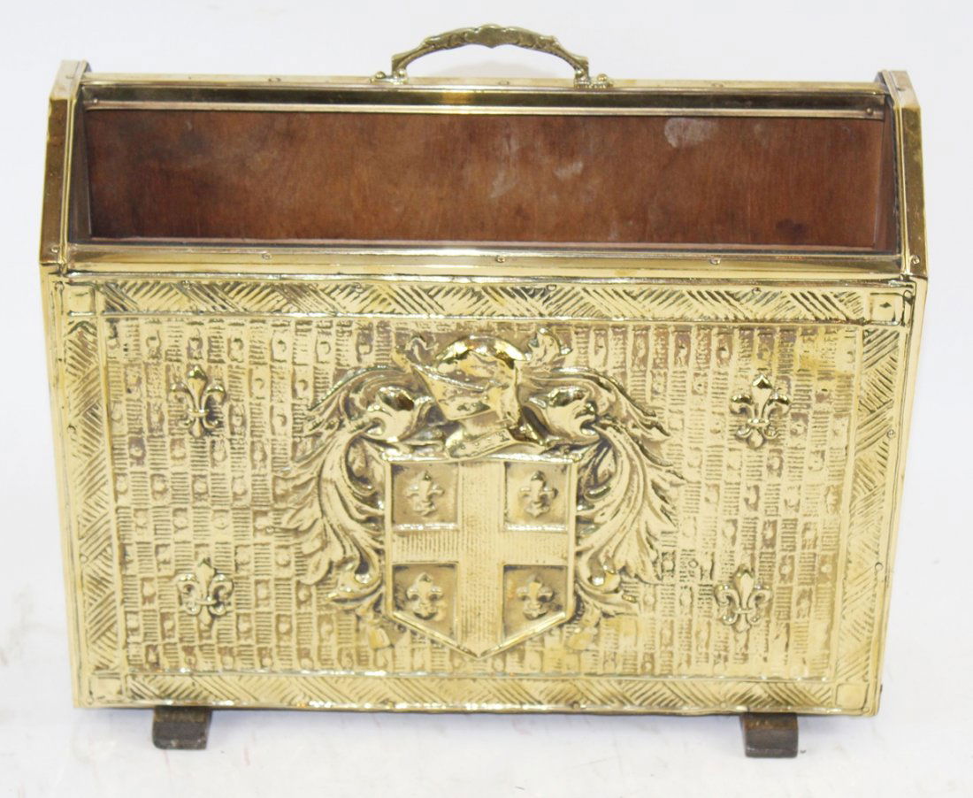 Hammered brass magazine holder (1 of 5)