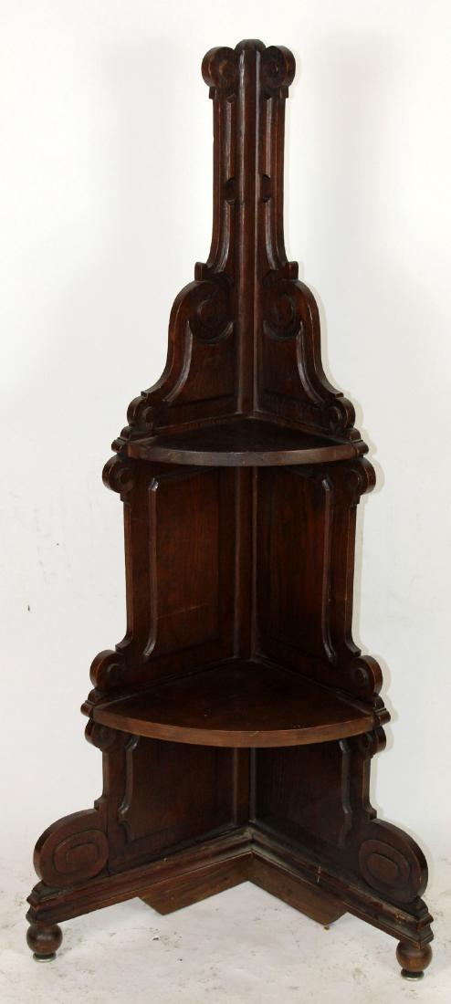 French corner etagere in oak (1 of 4)