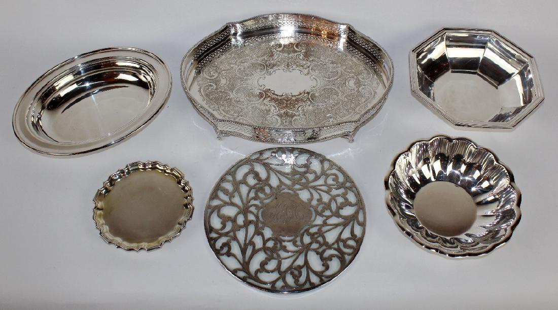 Grouping of silverplate serving pieces (1 of 3)