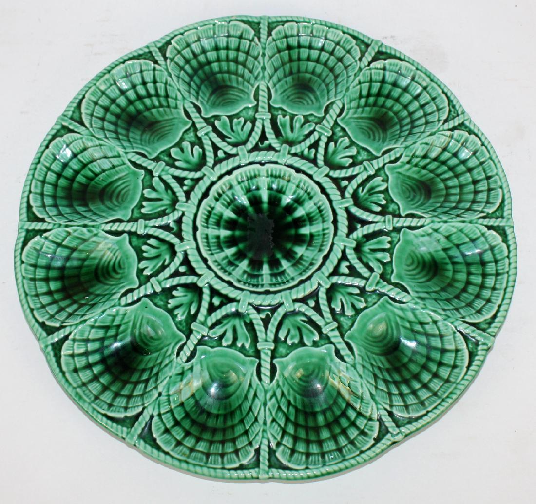 French Sarreguemines ceramic oyster platter (1 of 4)