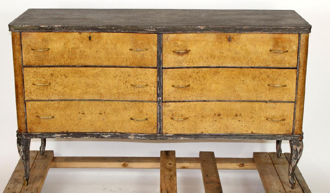 Italian 6 drawer commode in birds eye maple (1 of 5)