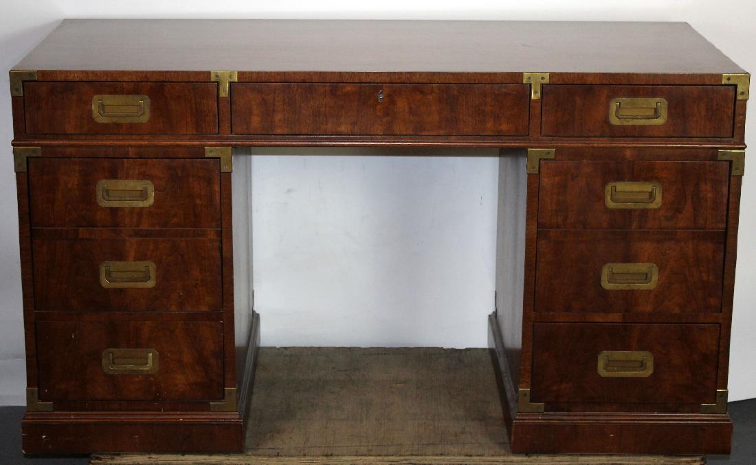 Vintage Campaign style desk by Henredon (1 of 6)
