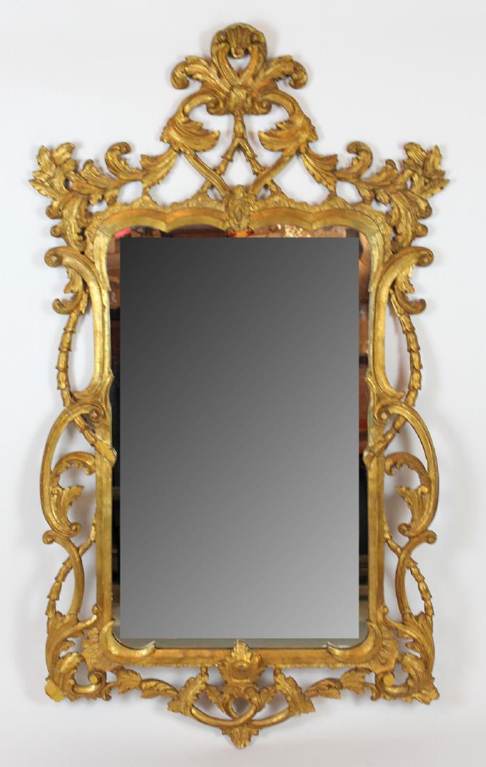 Italian Chippendale style gilt framed mirror (1 of 4)