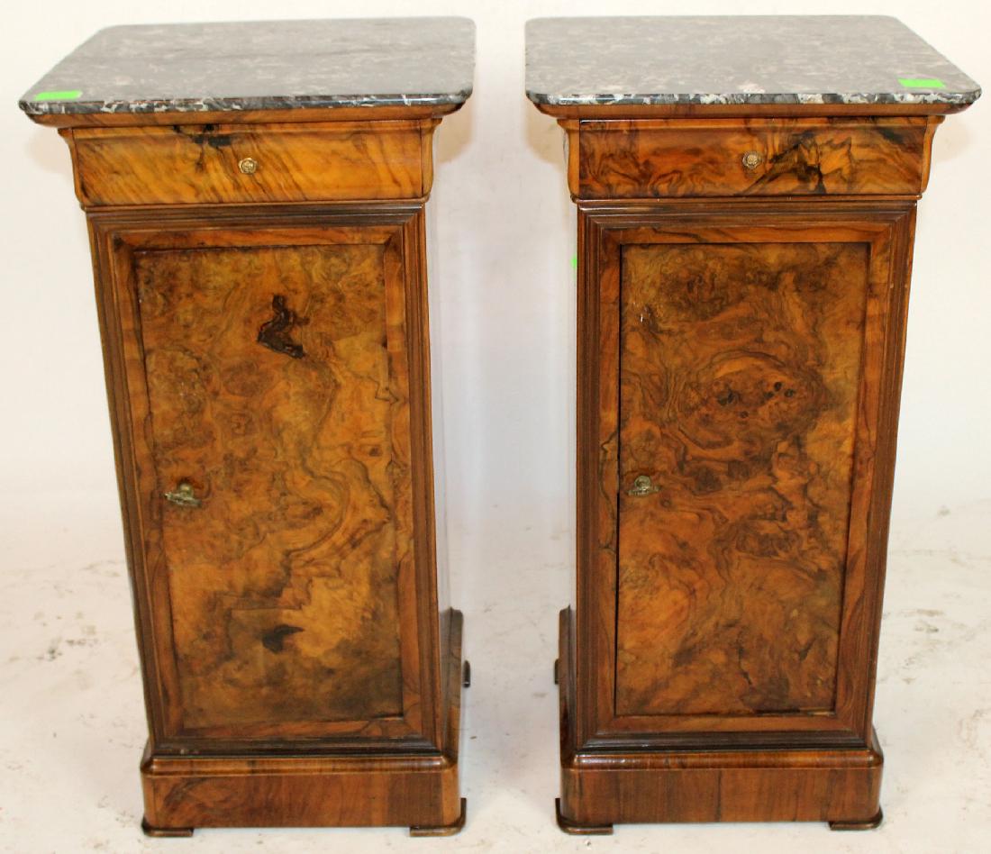 Pair Louis Philippe chevets in burl walnut (1 of 5)