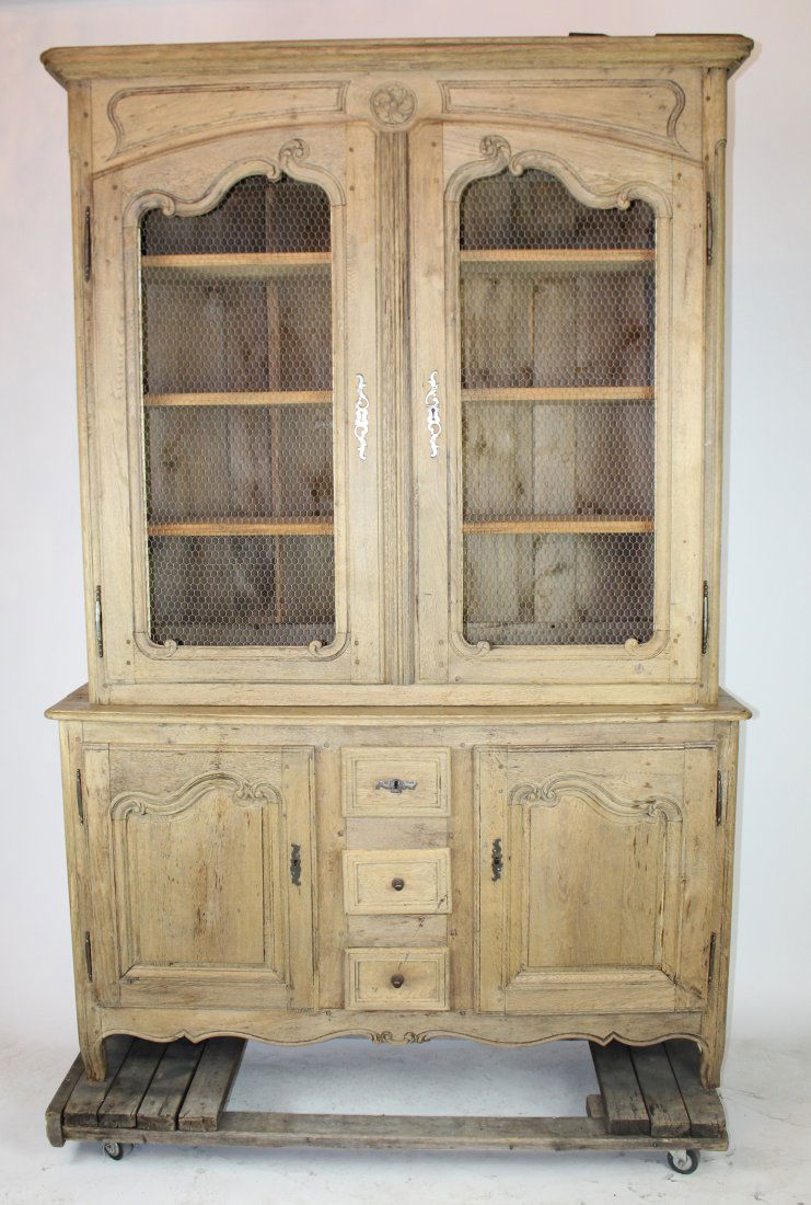 French Louis XV bleached oak bookcase (1 of 5)