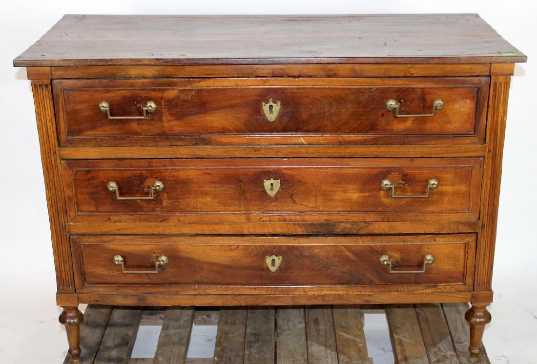 Louis XVI 3 drawer commode in walnut (1 of 4)