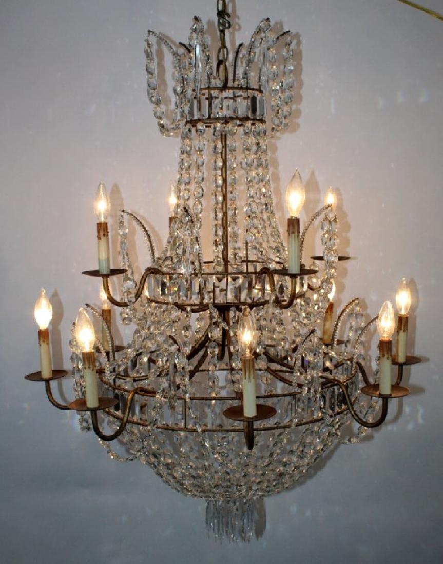 12 light crystal basket chandelier (1 of 4)