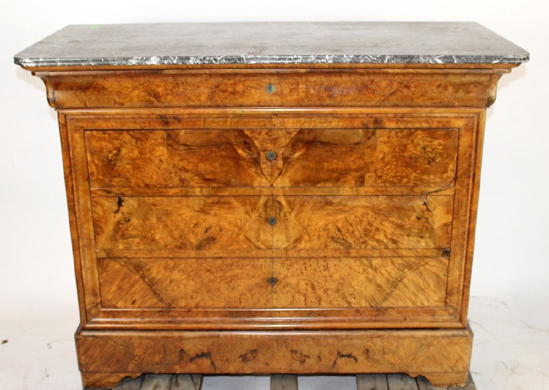 French Louis Philippe commode in burl walnut (1 of 4)