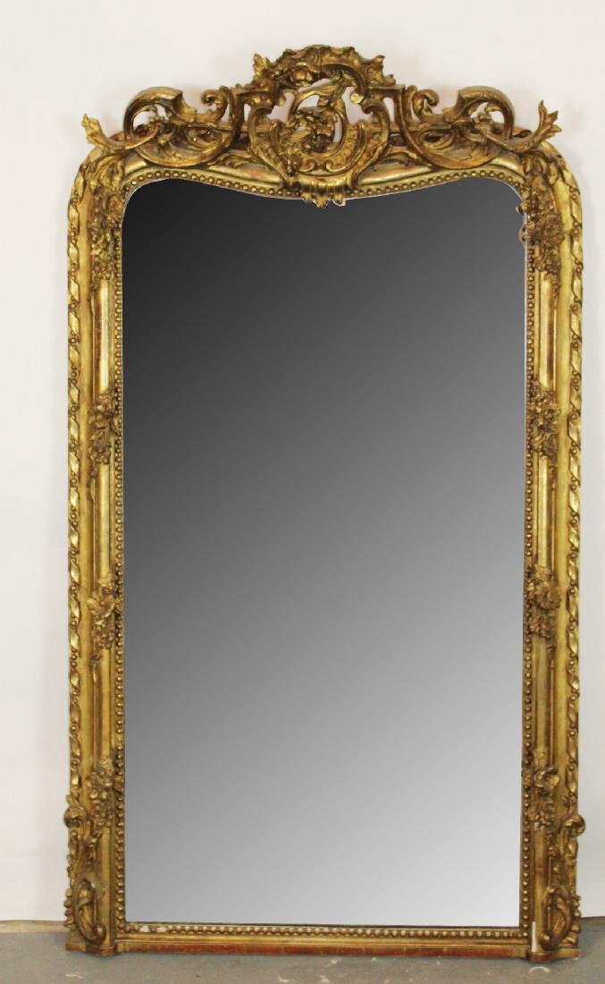 French Louis XV gilt mirror with flowers (1 of 6)