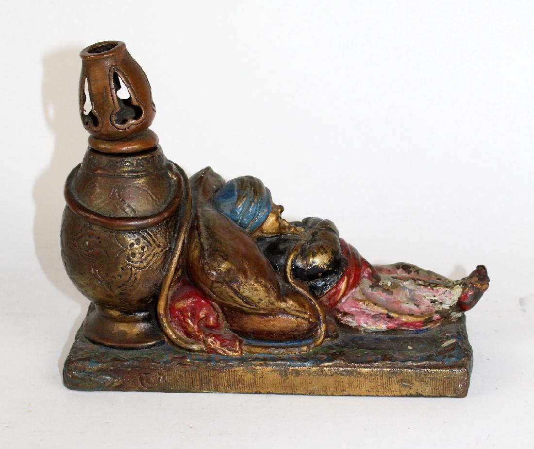 Cold painted bronze genie incense burner (1 of 3)