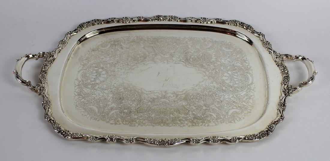 Silverplate double handled tray (1 of 3)