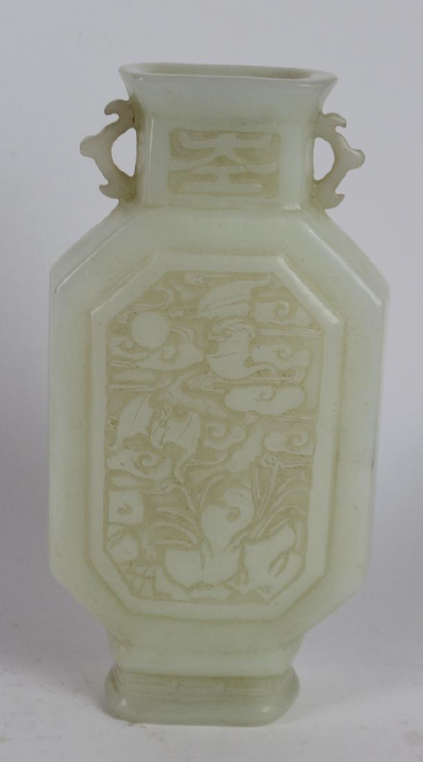 Chinese carved jadeite vase (1 of 4)