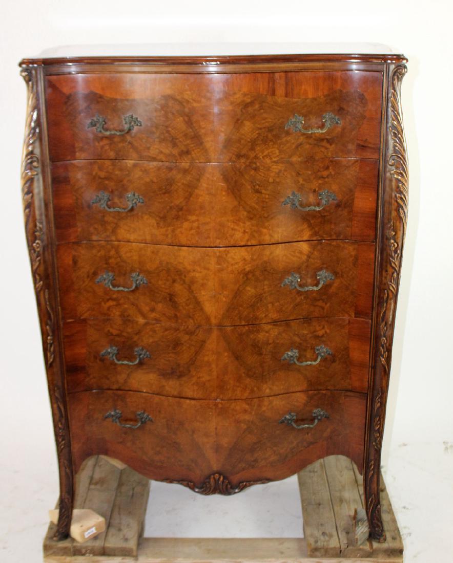Louis XV bombe 5 drawer semainier chest (1 of 4)
