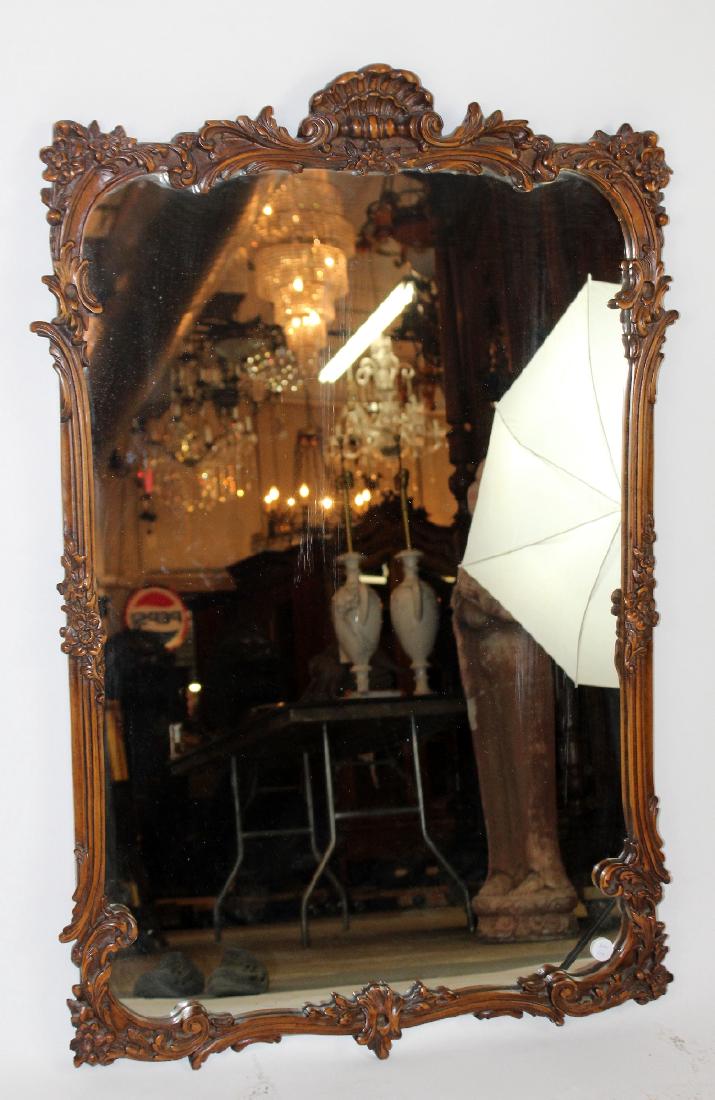 French carved walnut Louis XV mirror (1 of 3)