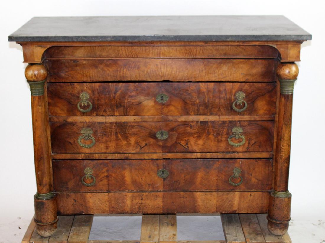 French Empire commode in walnut with marble top (1 of 6)