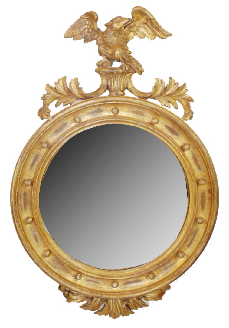 Federal style gilt convex mirror (1 of 5)