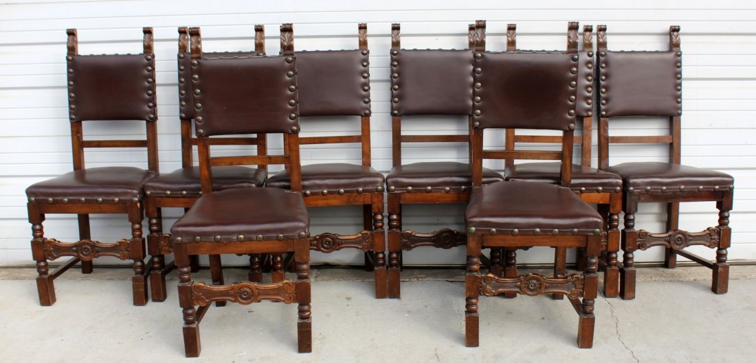 Set of 8 Italian Renaissance side chairs (1 of 5)