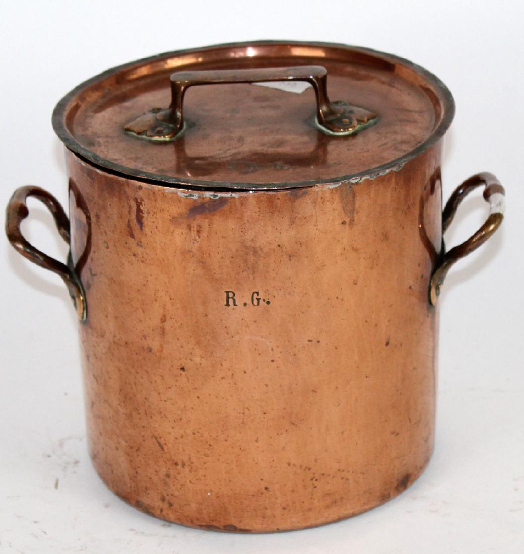 French copper lidded stock pot (1 of 4)