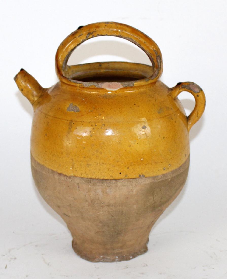 French glazed terra cotta confit pitcher (1 of 3)