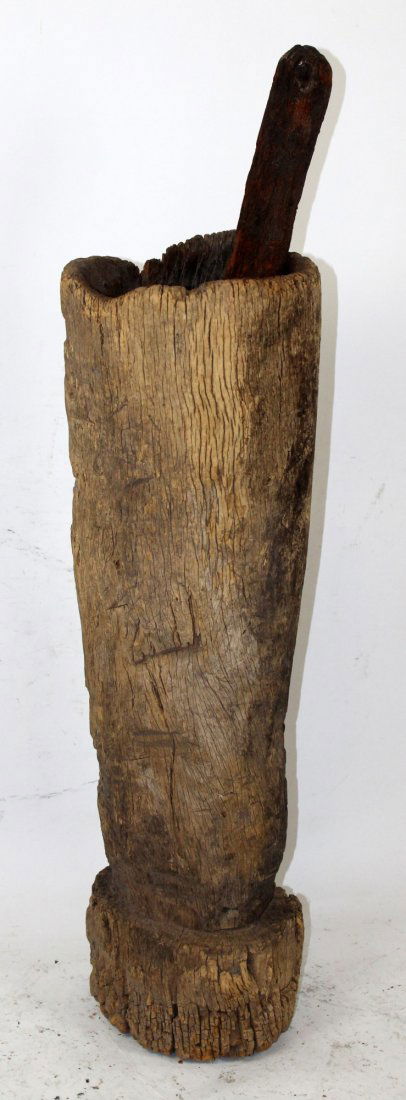 Antique weathered wood mortar & pestle (1 of 3)