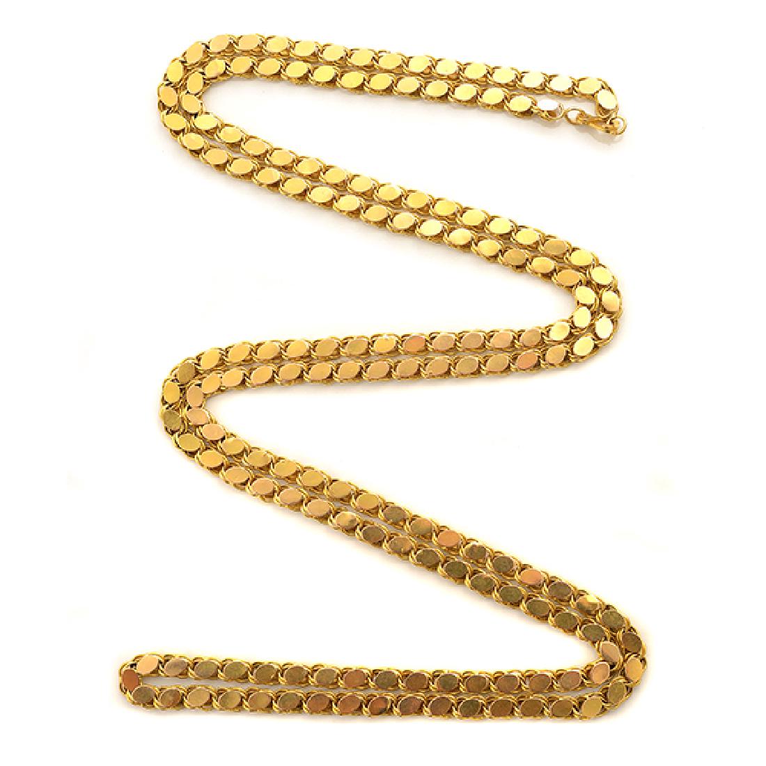 18k Yellow Gold Long Chain Necklace. (1 of 6)