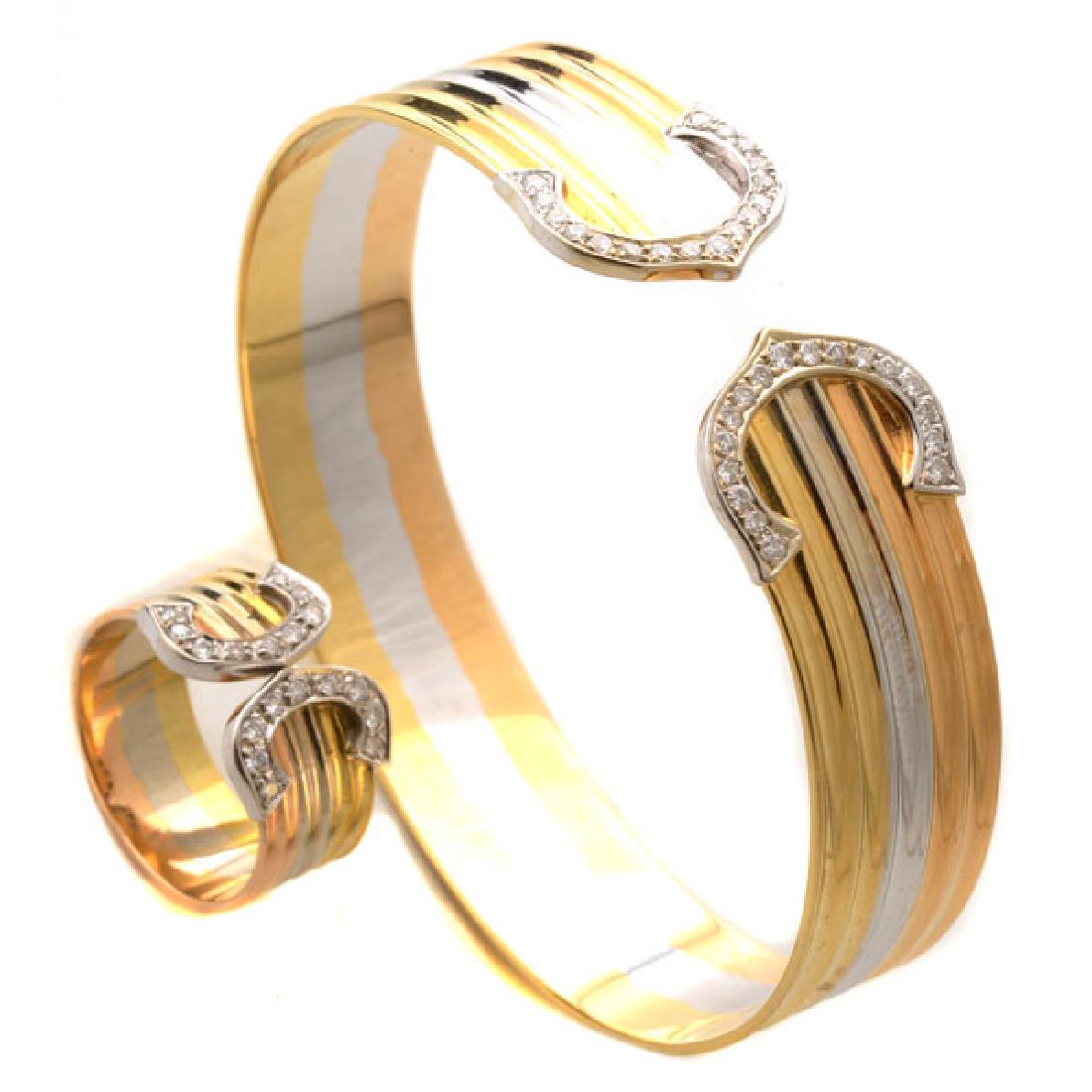 Diamond, 14k Tricolor Gold Jewelry Suite. (1 of 5)