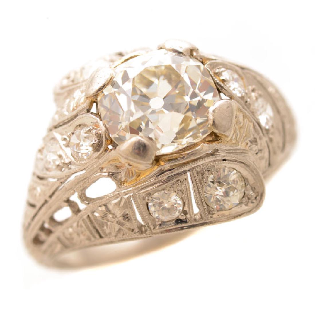 Art Deco Diamond, Platinum Ring. (1 of 4)