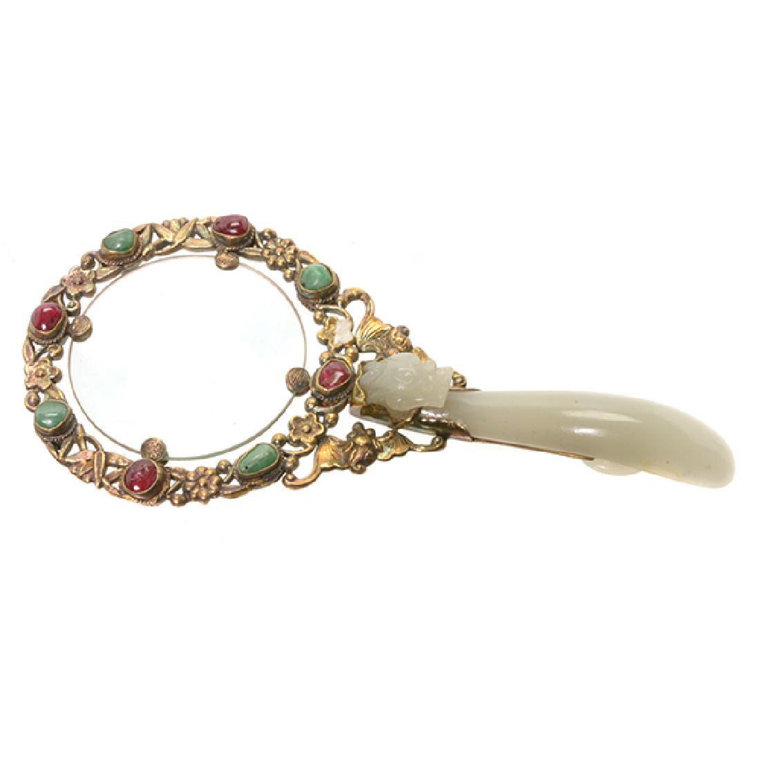 A Gilt Silver Mounted Magnifying Glass, Early 20th C (1 of 8)