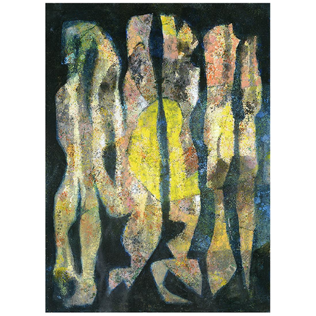 Ota Janecek "Three Figures" mixed media on paper (1 of 5)