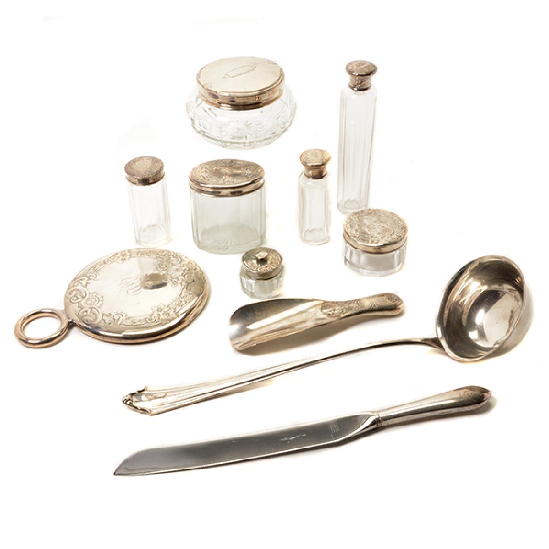 Gorham Sterling Mounted Ten Piece Dressing Set (1 of 10)