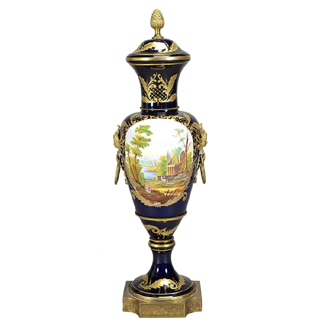 Massive SÈvres Style Cobalt Urn (1 of 7)