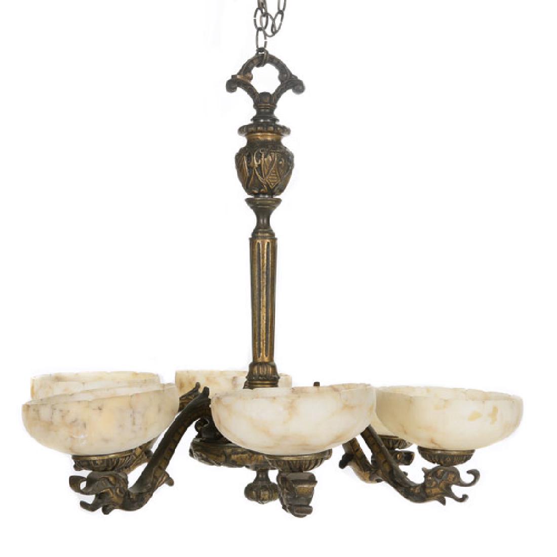Beaux Arts Gilt Bronze Six Light Chandelier with (1 of 5)