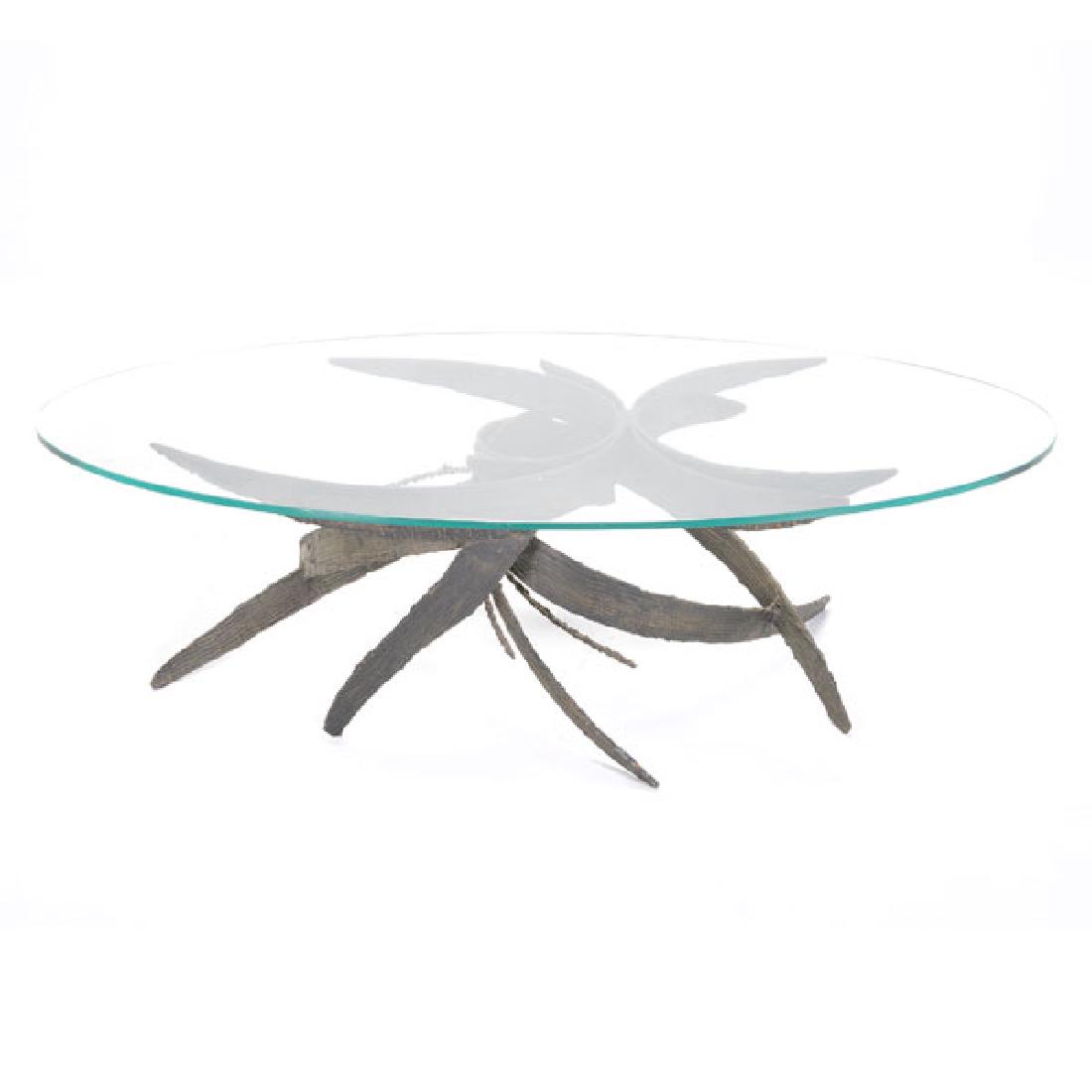 Silas Seandel Coffee Table with Sculptural Metal Base (1 of 4)
