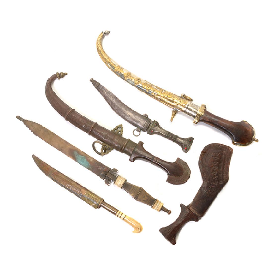 Six Indian and Southeast Asian Blades with Sheaths (1 of 9)