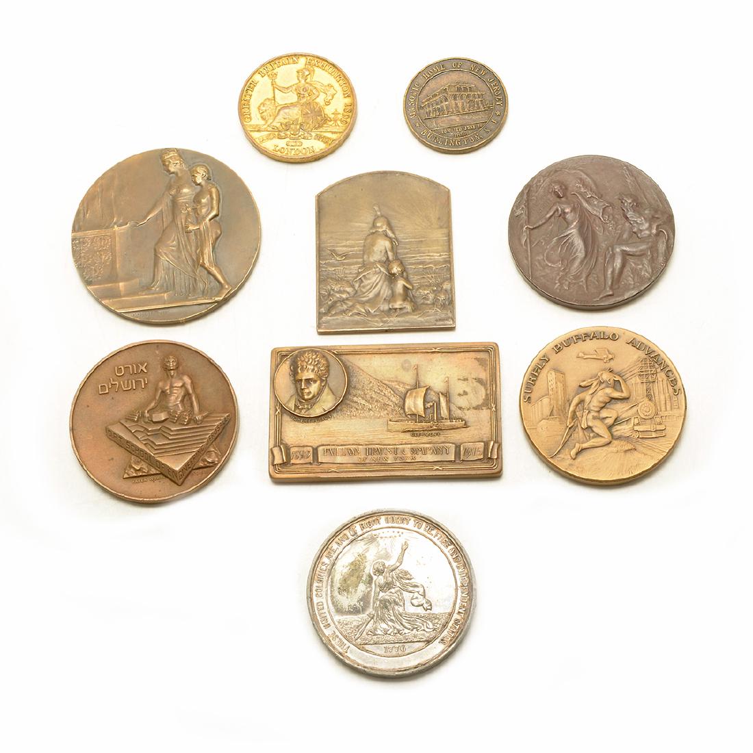 Collection of Nine Worldly Bronze Medals (1 of 10)