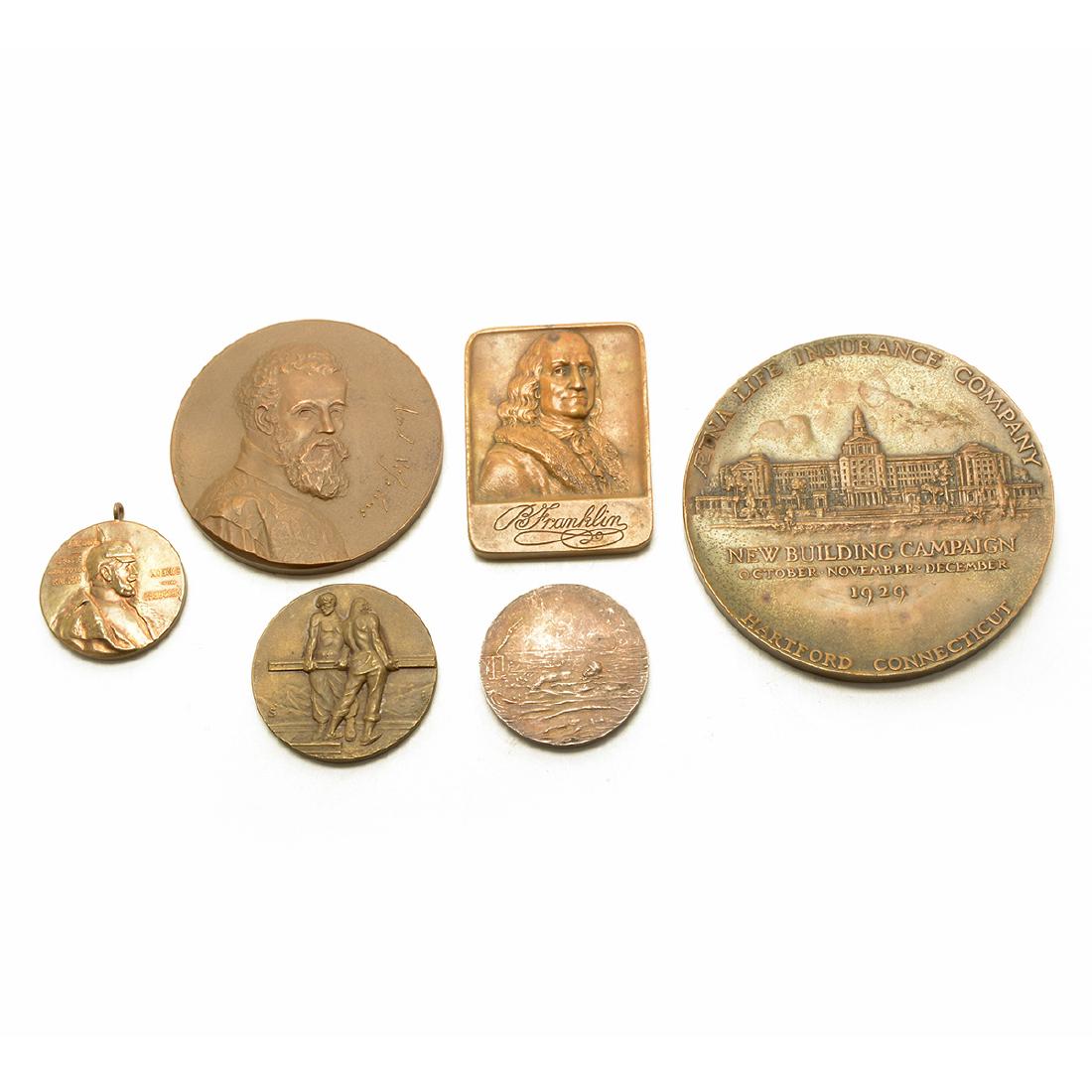 Collection of Six Bronze Commemorative Medals (1 of 9)
