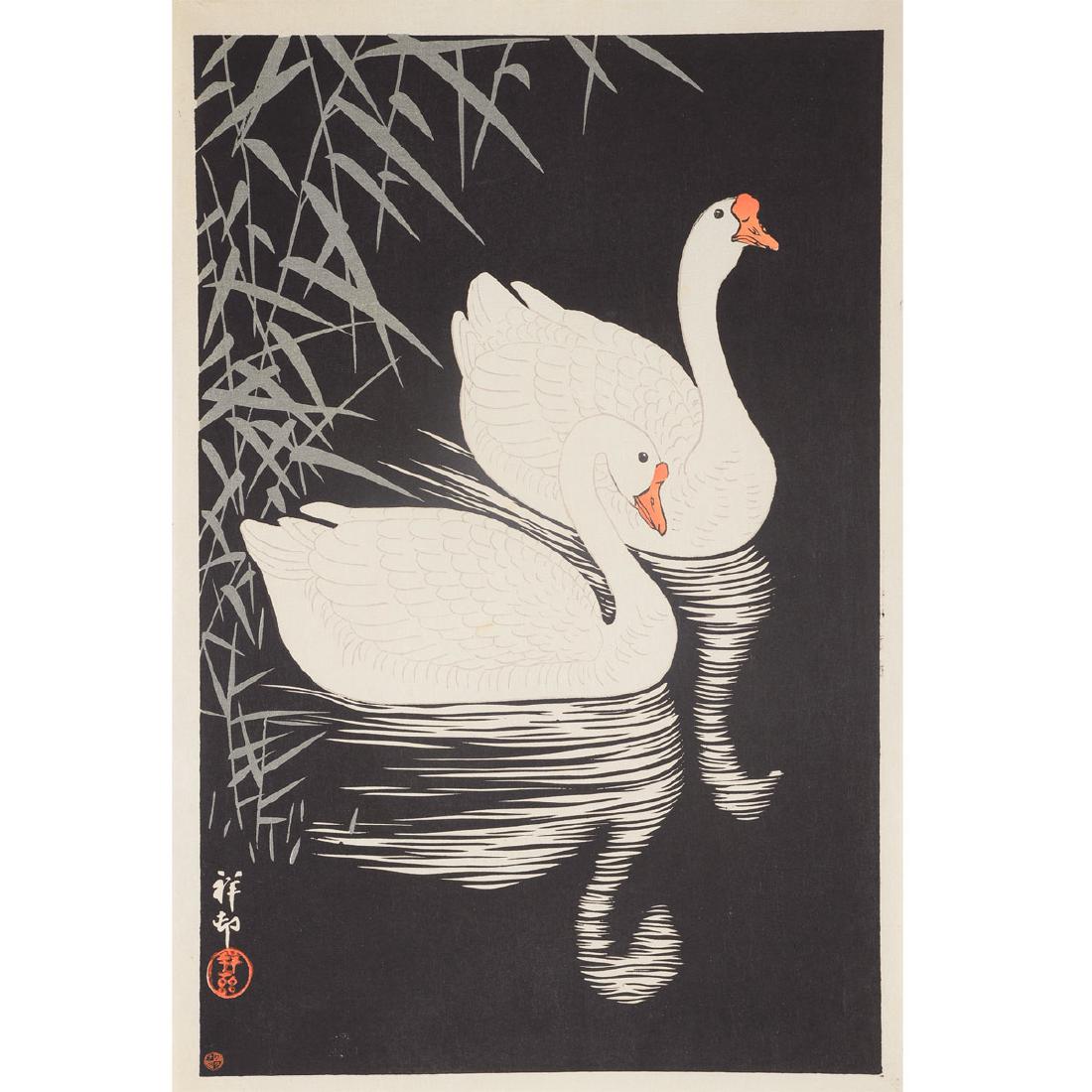 Ohara Shosun and Shodo Kawarazaki: Four Woodblocks (1 of 5)