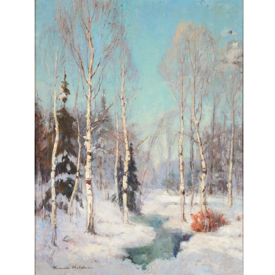 Knute Heldner "Birches in Winter" oil on canvas (1 of 5)