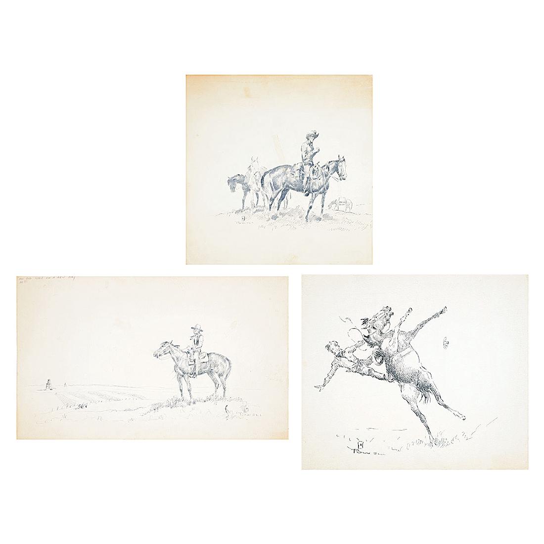 Ace Powell 3 "Western Scenes" 2 ink and one ink and (1 of 8)