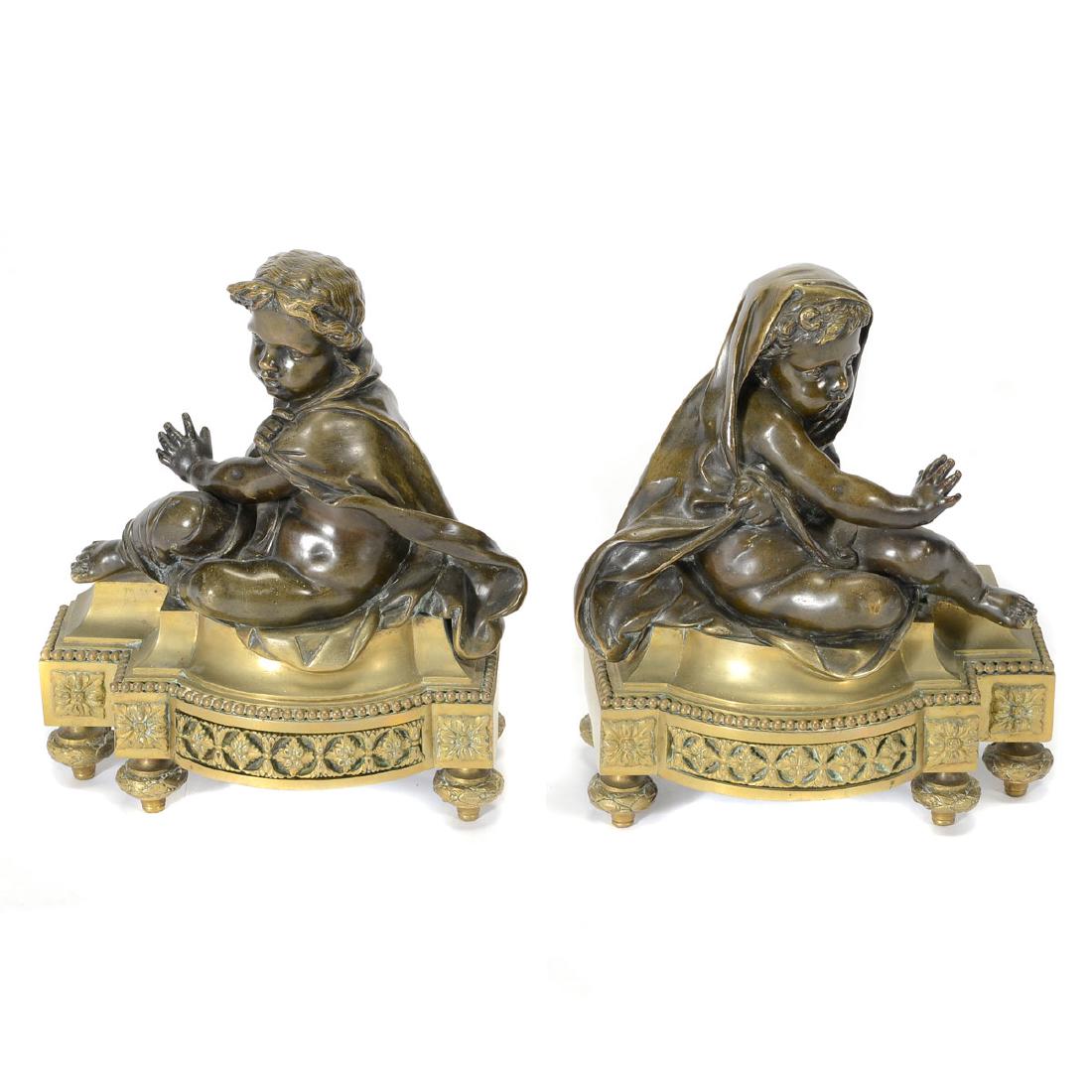 Pair of Louis XV Style Patinated and Gilt Bronze (1 of 5)