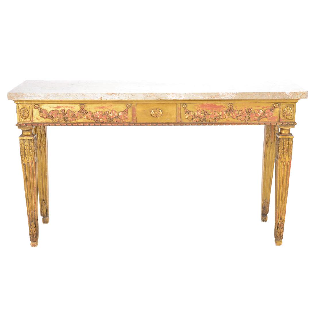 Italian Neoclassical Style Gilt Painted Console Table (1 of 4)