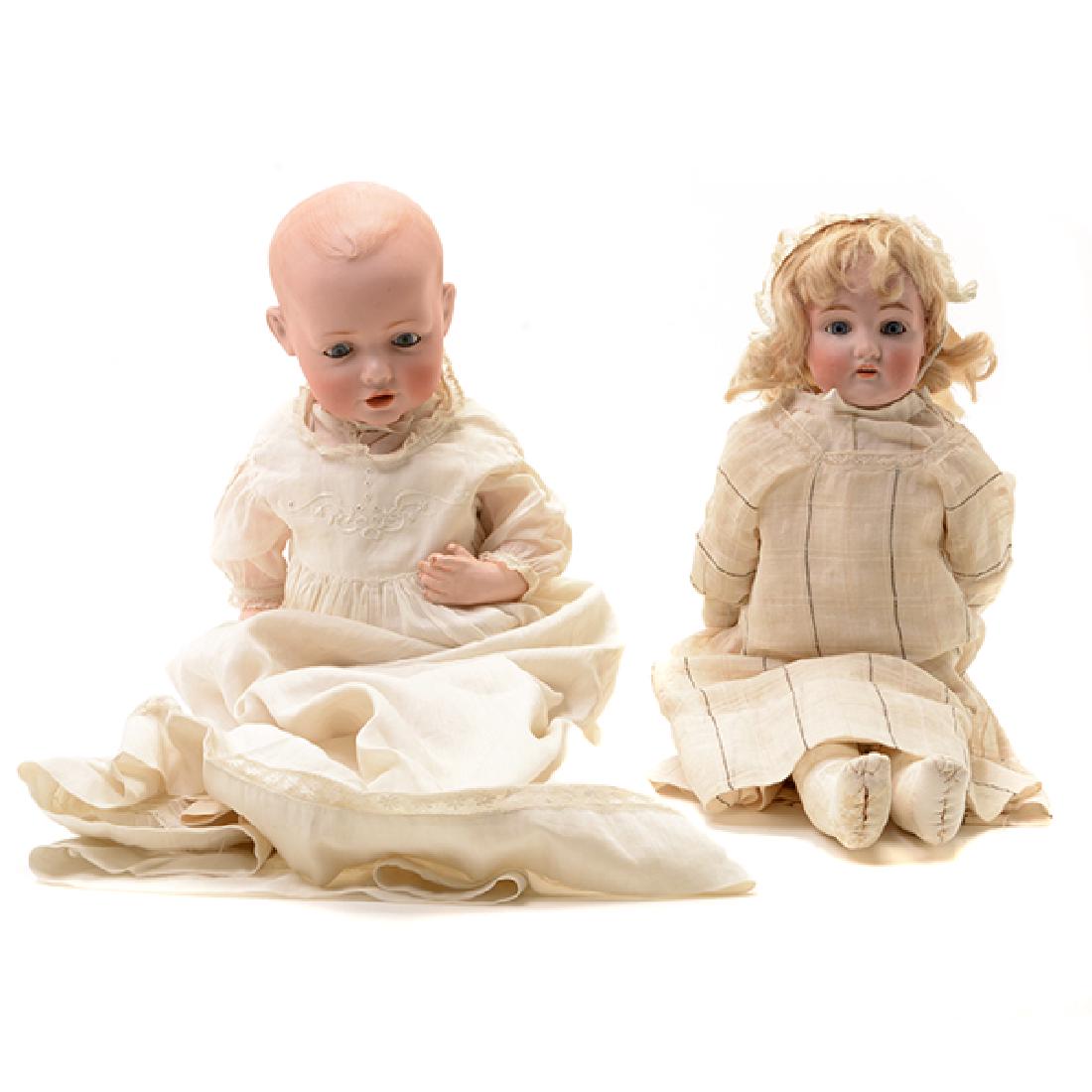 Kestner Smiling Boy Doll and Bisque Lady Doll (1 of 10)