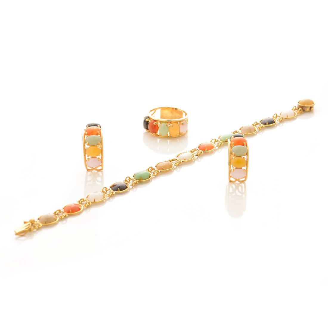 Jade, 14k Yellow Gold Jewelry Suite. (1 of 5)