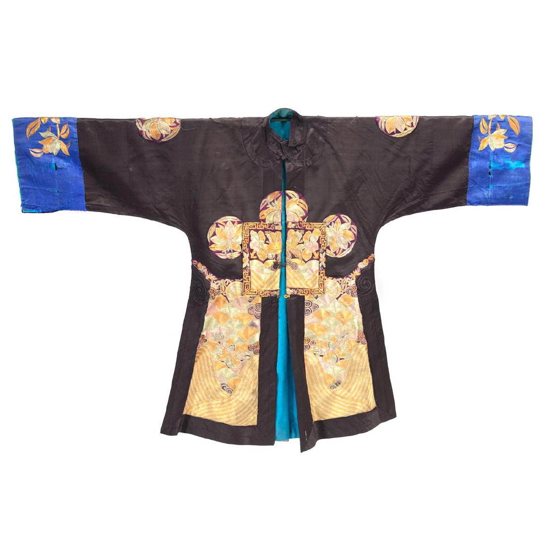 Embroidered Gilt Thread Silk Robe (1 of 8)