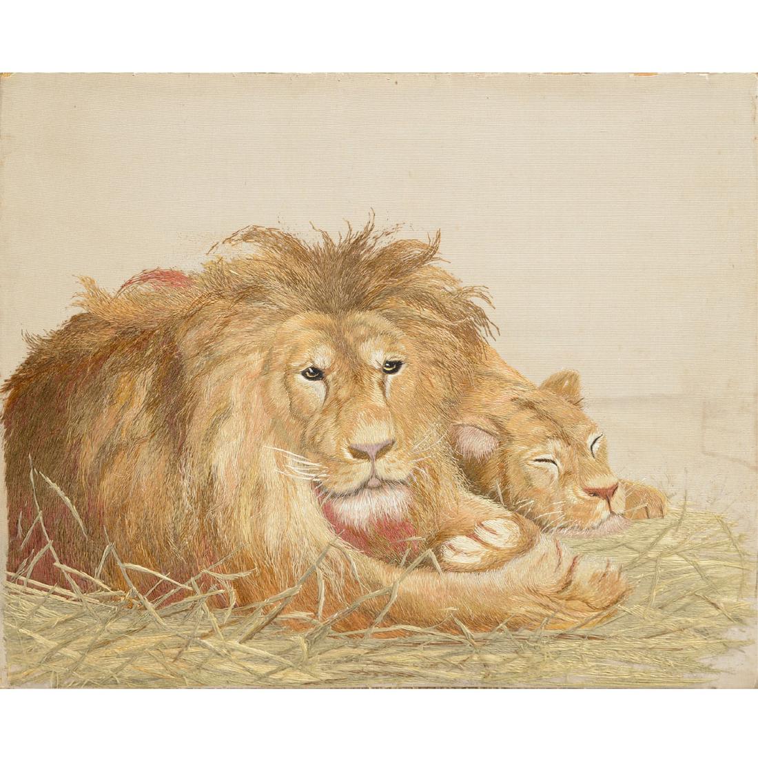 Japanese Needlework Picture, Meiji Period (1 of 4)