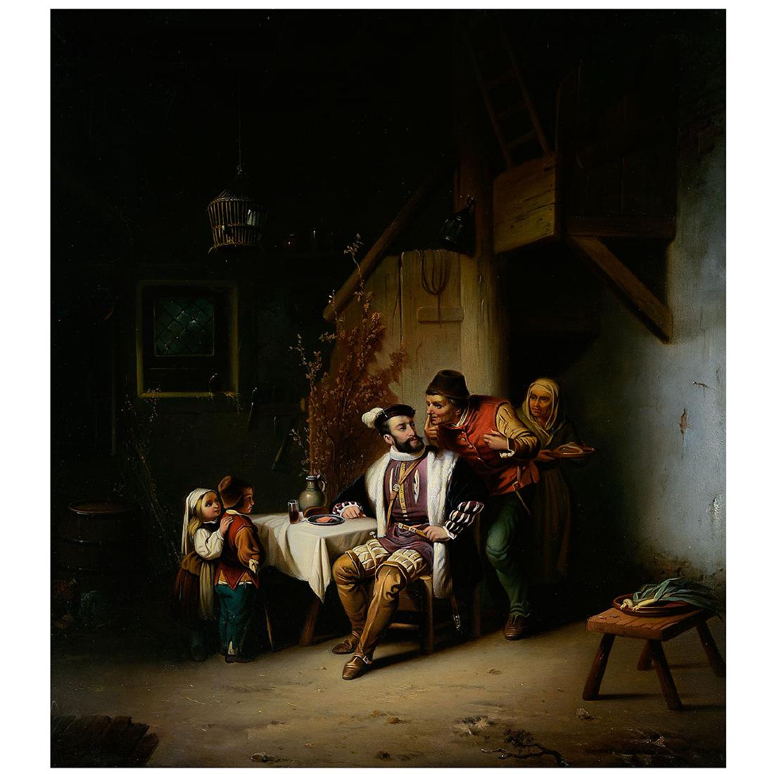 Dutch School "The Fugitive" oil on panel (1 of 5)