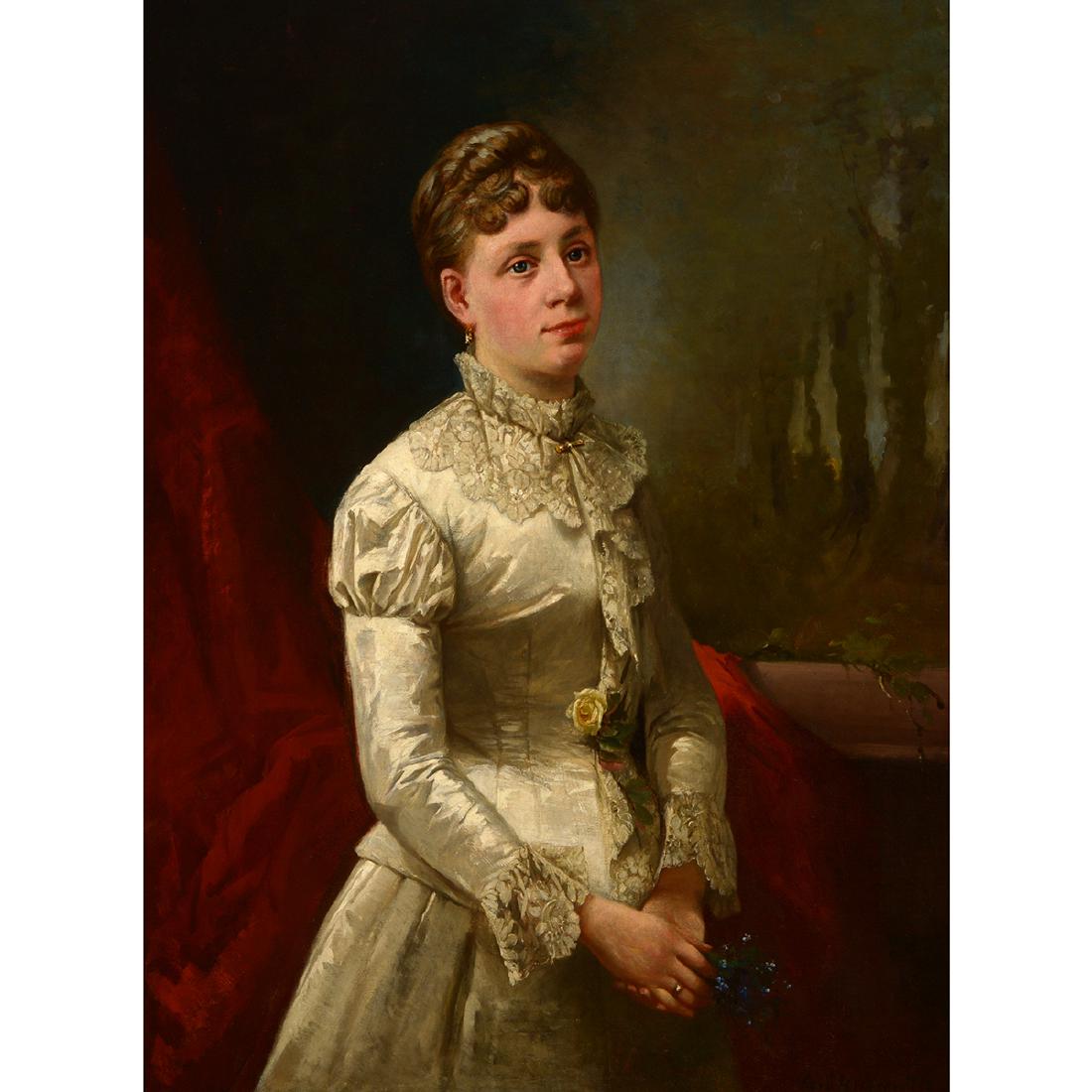 Continental School "Portrait of a Woman in White Dress" (1 of 5)