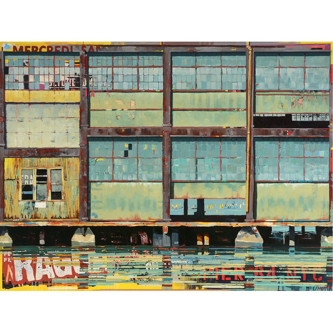 Catherine Mackey "Pier 64 NYC No. 3" oil and mixed (1 of 7)