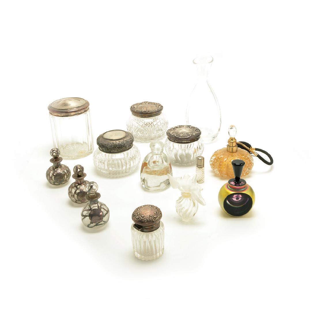 Collection of Sterling Mounted Dresser Jars and Perfume (1 of 10)